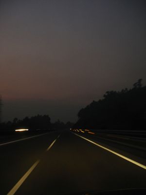 [-Estrada na noite-] Autopista A-57, Baiona, Pontevedra (España) 